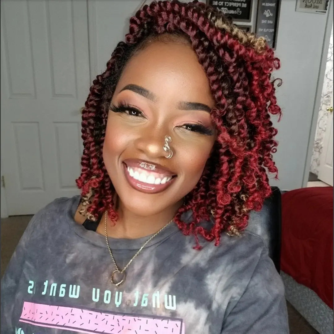 1 Pack NB | Toyotress® Tiana Passion Twist 6-16 Inch Pre-Twisted, Pre-Looped Pre-Twisted Synthetic Crochet Hair Toyotress